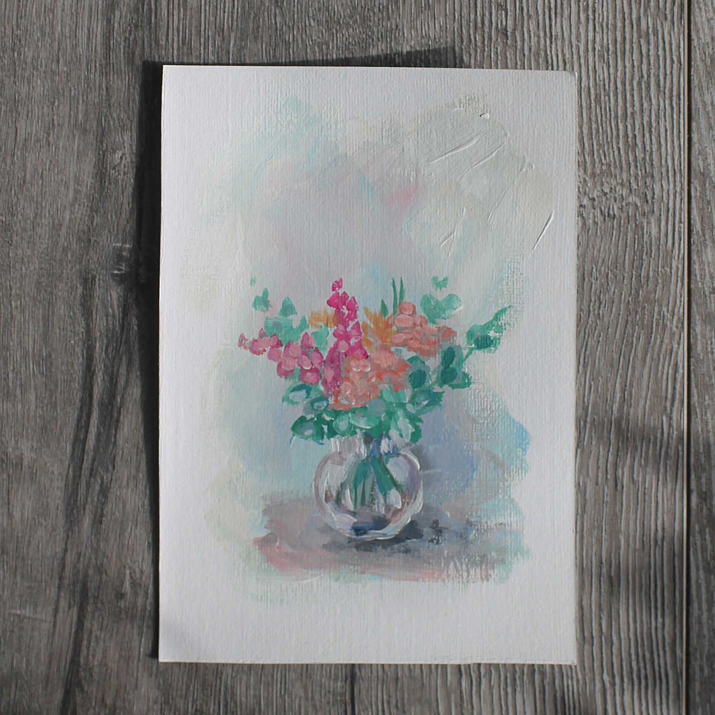 Original Acrylgemälde "Gladiolen und Eukalyptus"