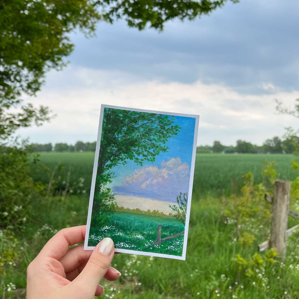 Original Acrylgemälde "Ausblick in den Frühling"