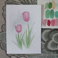 Original Aquarellgemälde "Tulpenportrait"