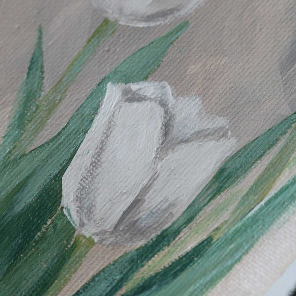 Original Acrylgemälde "Drei weiße Tulpen"