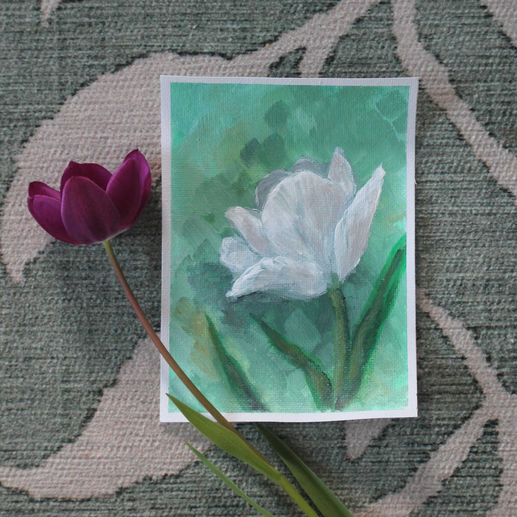 Original Acrylgemälde "weiße Tulpe"