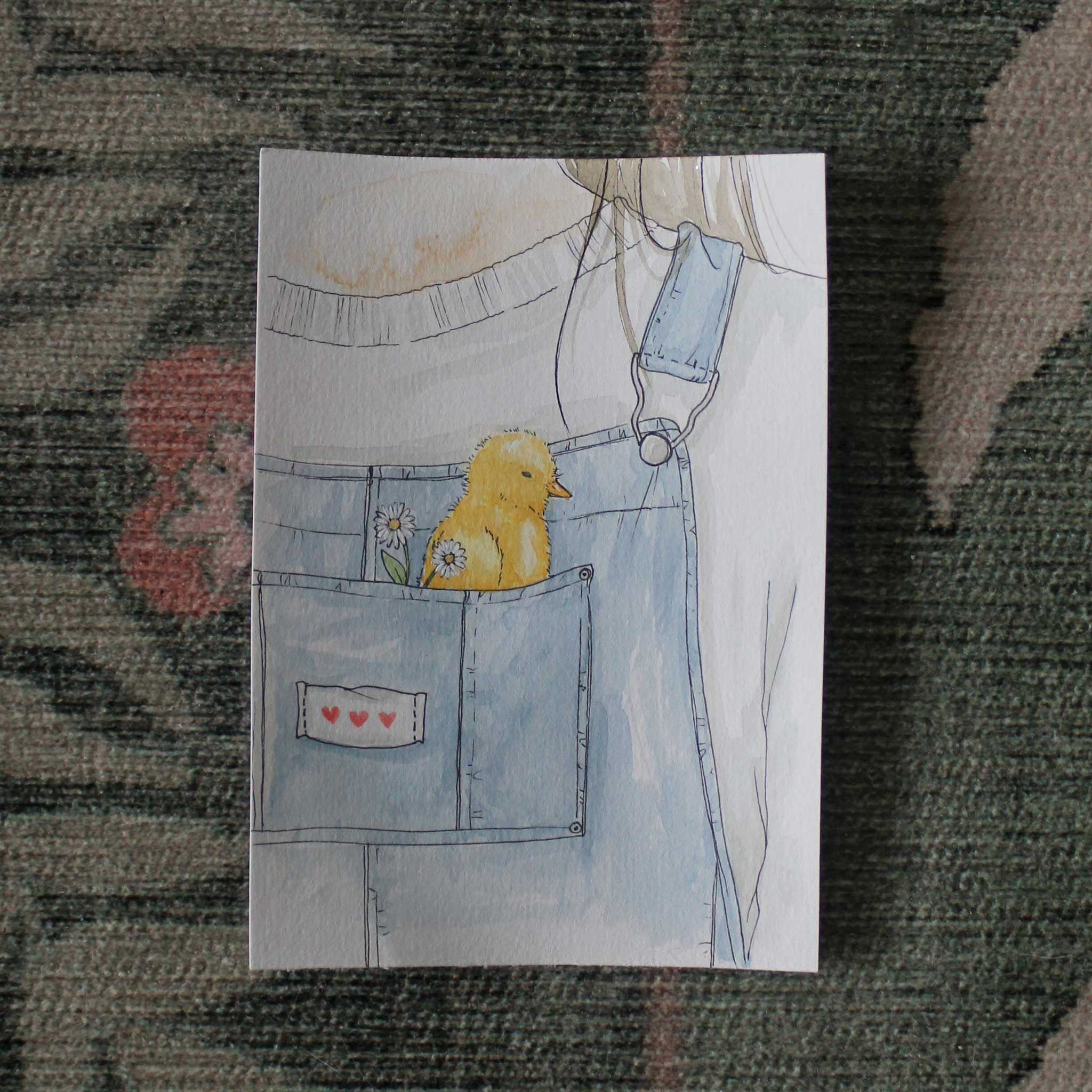 Original Aquarellgemälde "Nah am Herzen"