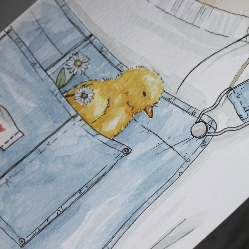 Original Aquarellgemälde "Nah am Herzen"